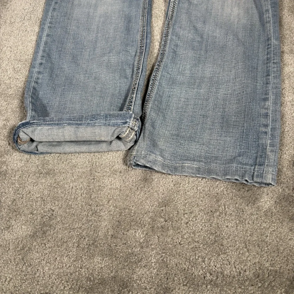 BKE Jake Jeans Mens 32x32 (Tag 32x34) Light Blue Denim Straight Leg Custom Hems